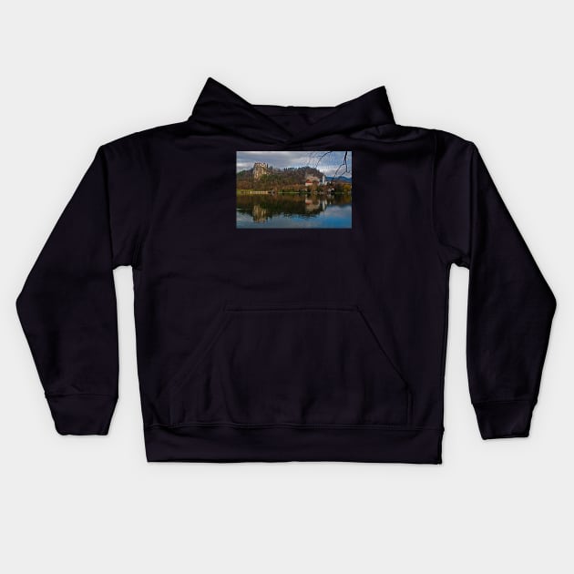 The Castle and the Church. Lake Bled. Slovenia Kids Hoodie by vadim19